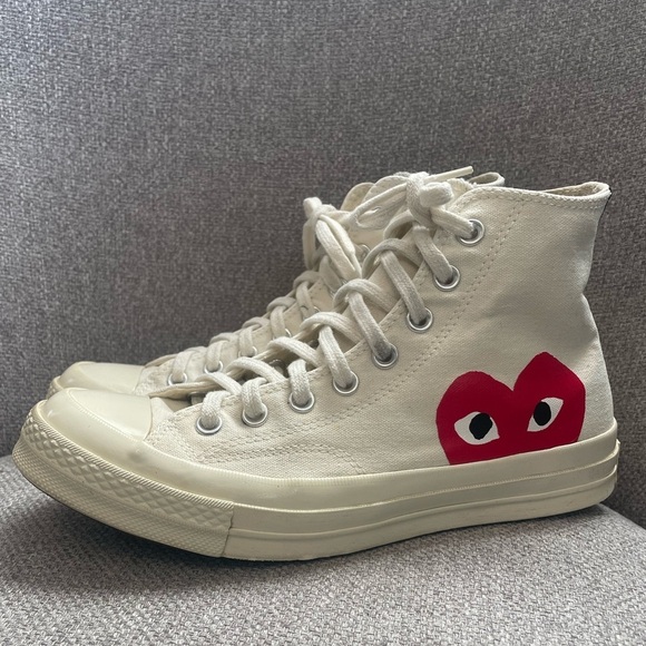 Comme des Garcons PLAY Shoes - Comme Des Garçons Play x Converse -× Converse Chuck 70 "White" sneakers size 10